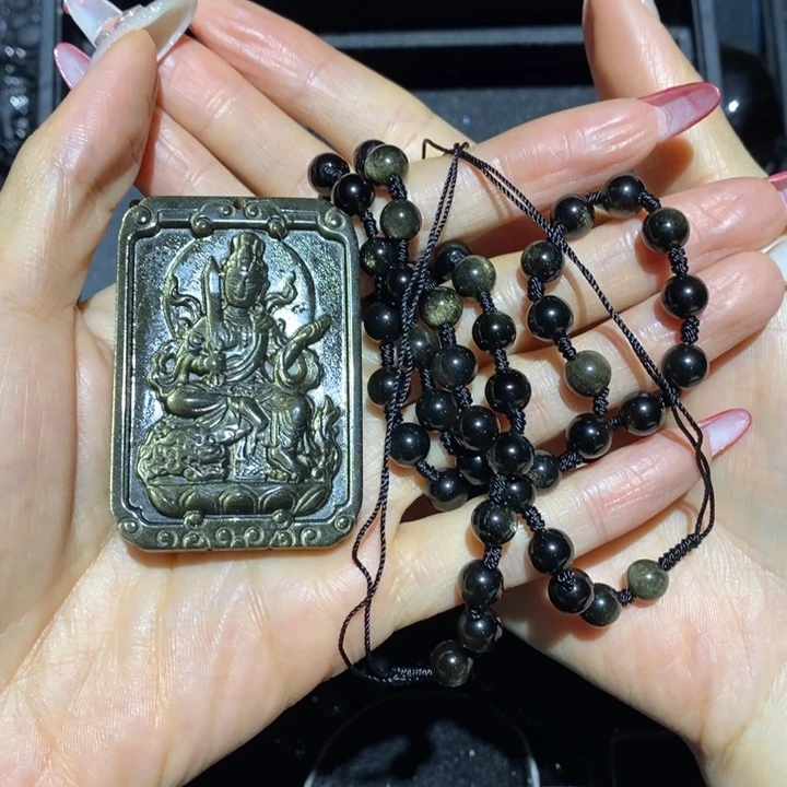 黑曜岩套链未镶嵌子***R