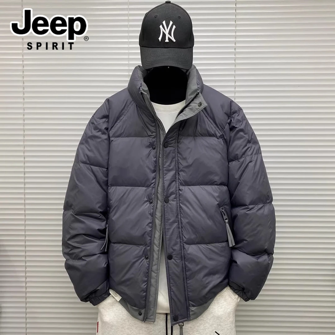 吉普男士冬季羽绒服立领大码日系休闲男士羽绒服最新款2025爆款