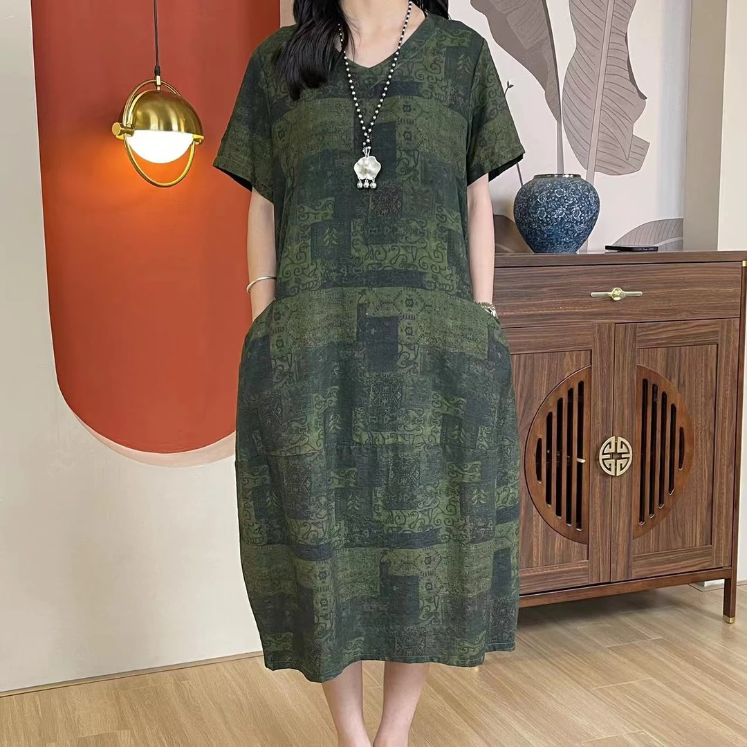 6171新款夏季宽松显瘦印花时尚连衣裙