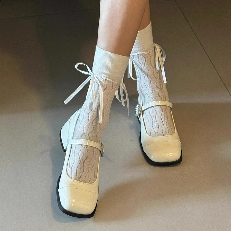 法式大码银色高跟玛丽珍单鞋女2025春夏新款复古晚晚风浅口小皮鞋