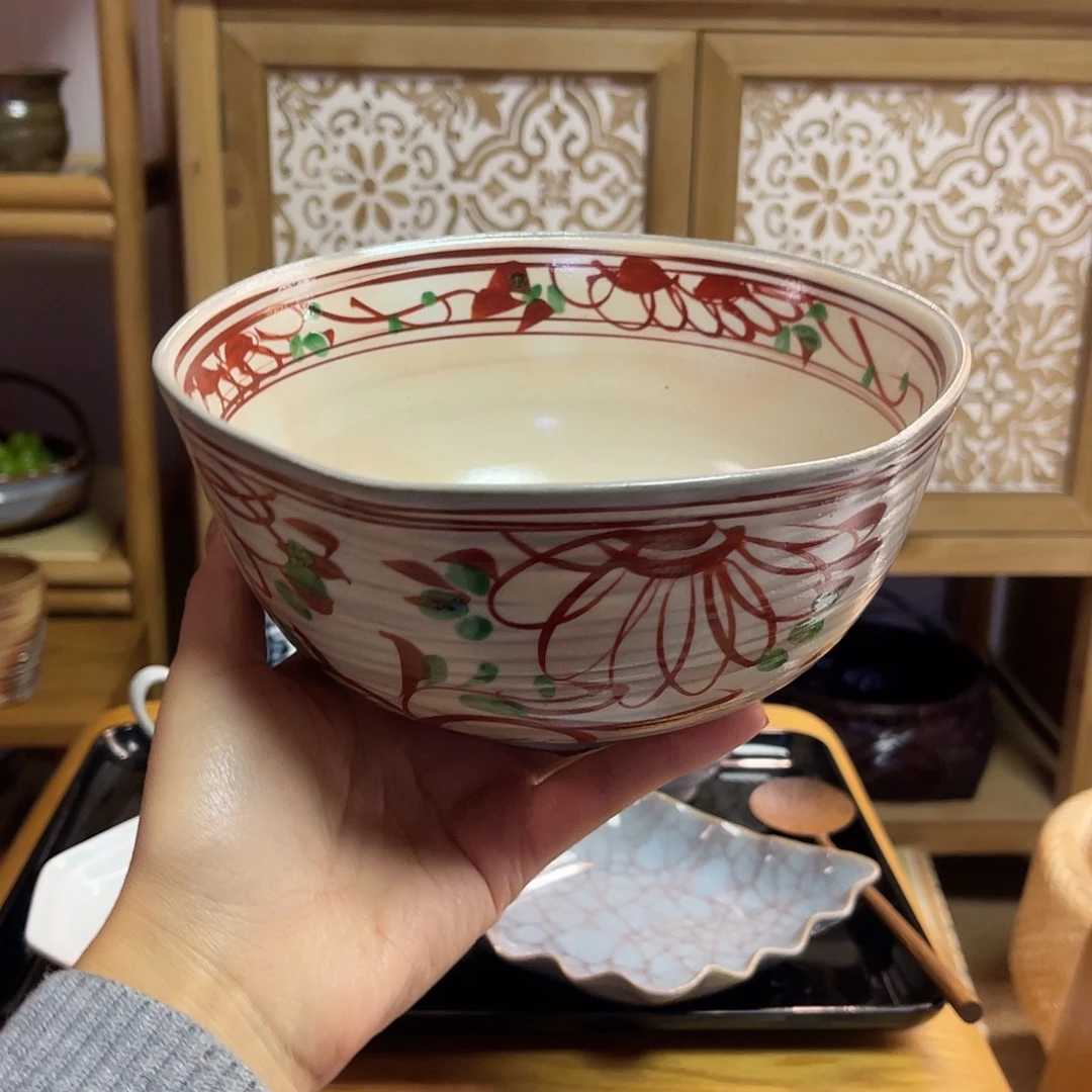 瓷片赤绘粉引大钵子42