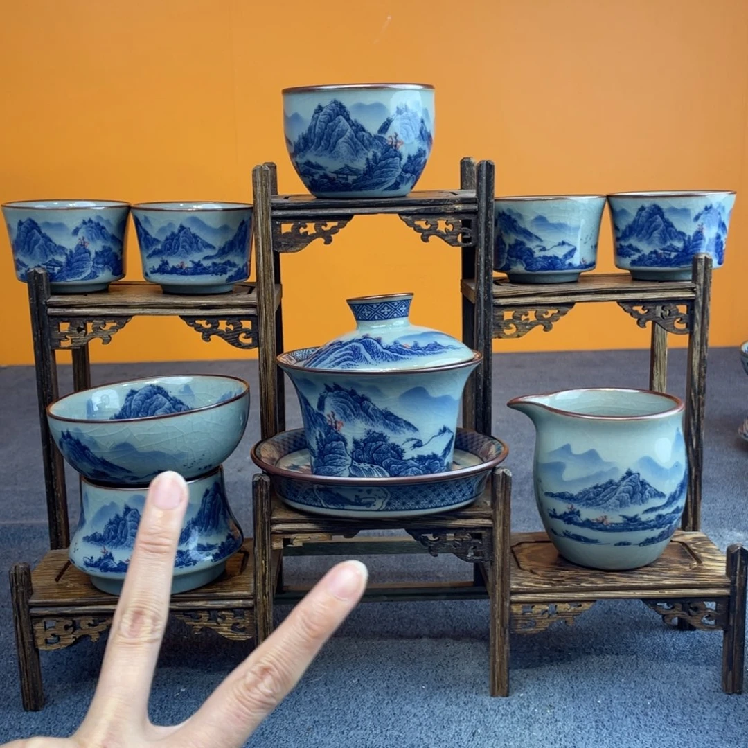 景德镇陶瓷青花八件套