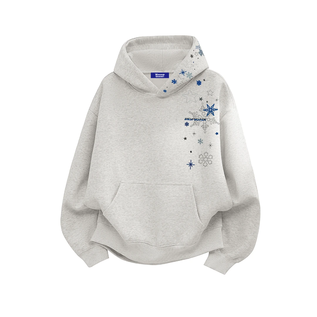 重磅刺绣加绒加厚连帽运动卫衣男款秋冬季2025新款宽松初中生上衣