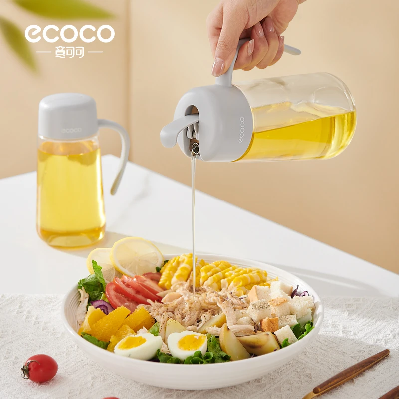 ecoco玻璃油壶自动开盖开合防漏瓶油罐醋酱油瓶厨房防漏油大容量