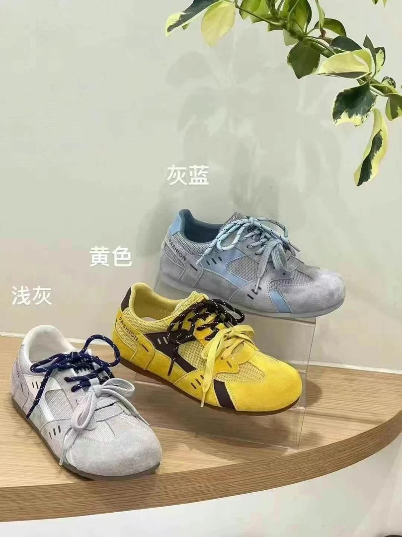 9088真皮德训鞋女款2025新款软底阿甘休闲鞋透气板鞋内增高女鞋子