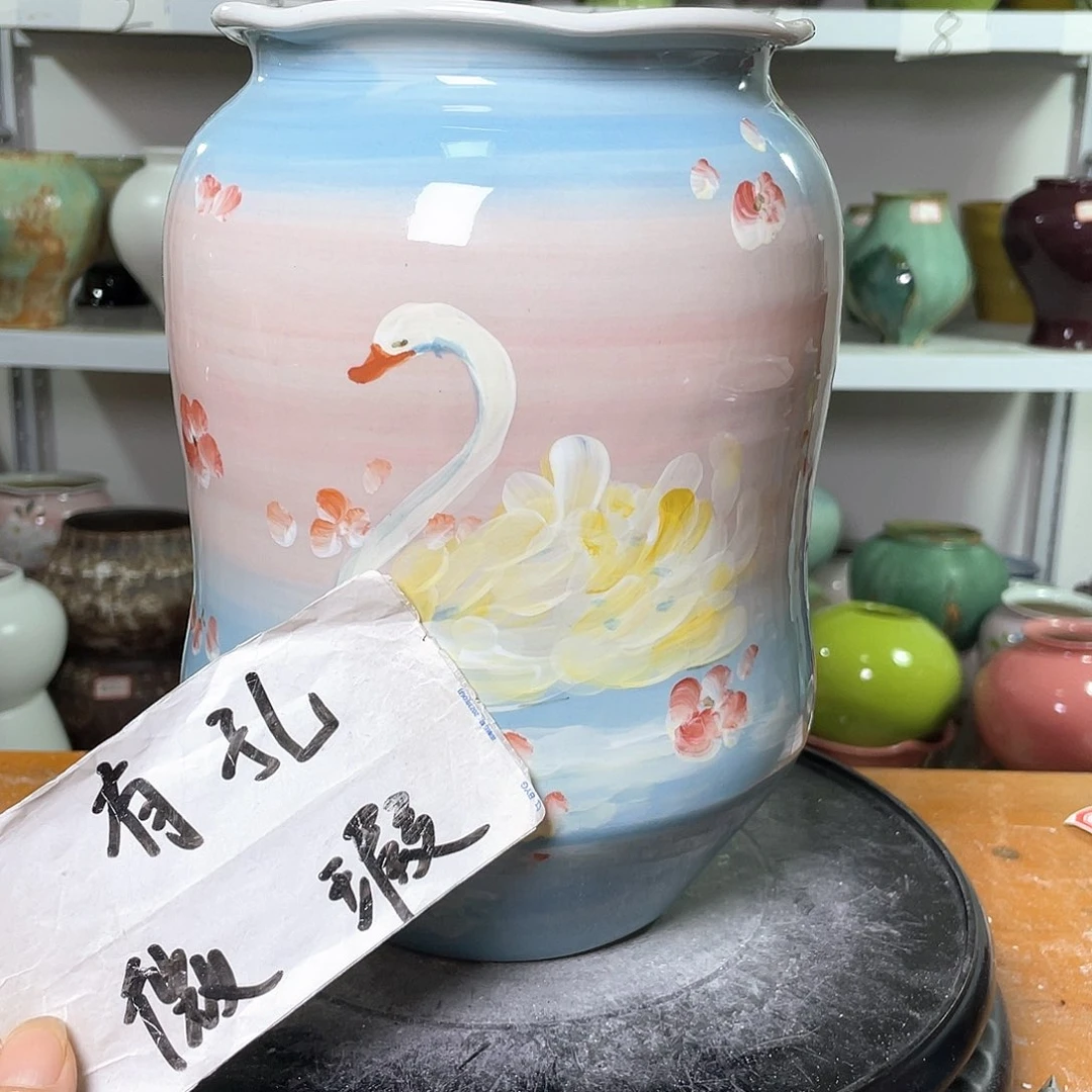 景德镇陶瓷花盆微瑕