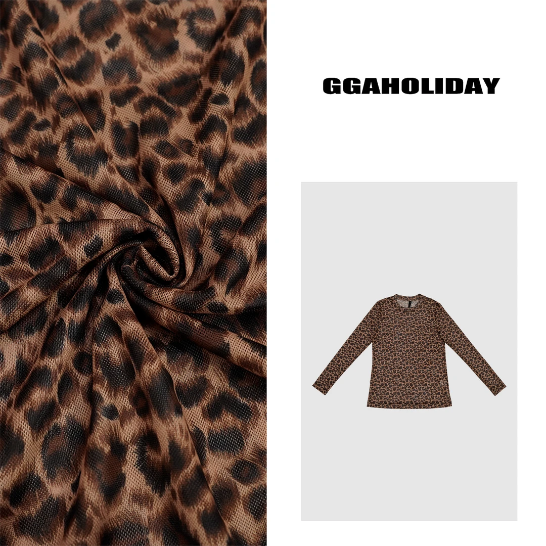 【上新】GGAHOLIDAY时尚百搭气质复古豹纹长袖T恤洋气打底衫-152349