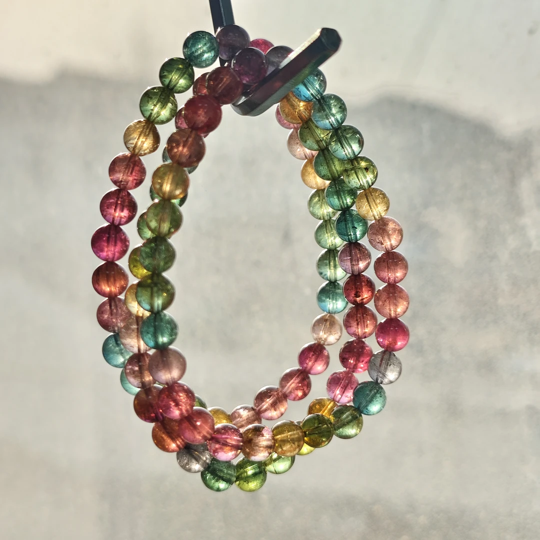 【书记甄选】天然碧玺单圈手链 多样性发一件 约6mm YT4896