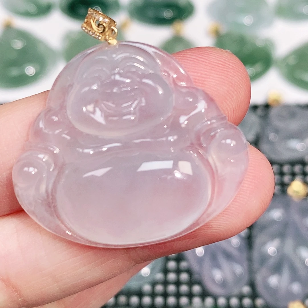 颈饰18K金镶嵌翡翠