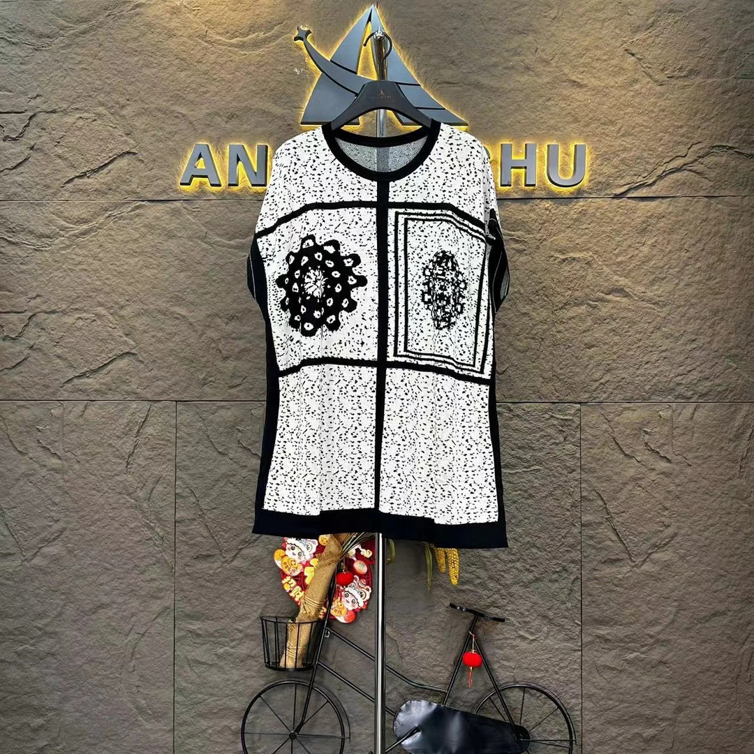 152  夏款大版时尚上档次洋气高档中长款连衣裙