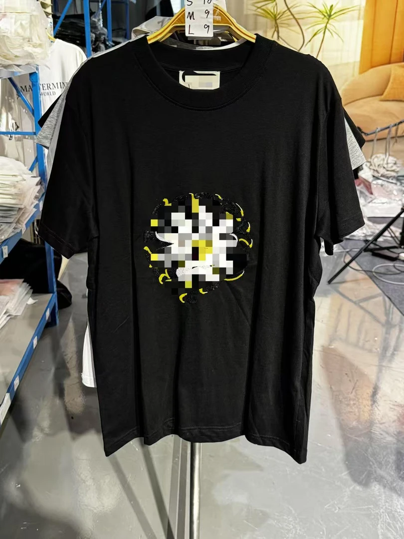 B-2-1021T恤印花上衣黑色