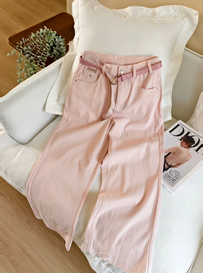 韩国代购. Call my name  粉牛仔裤   配腰带L25041907