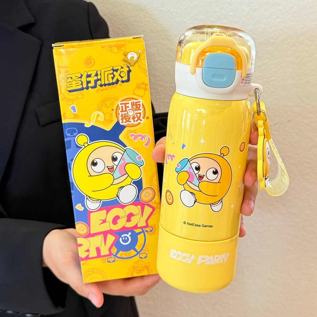 蛋仔派对水杯儿童保温杯男孩上学专用吸管杯子316不锈钢2025新款