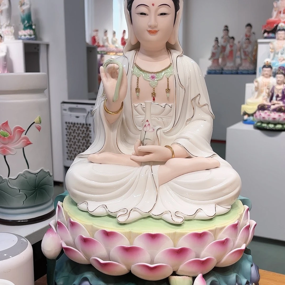摆件瓷材料观音18吋