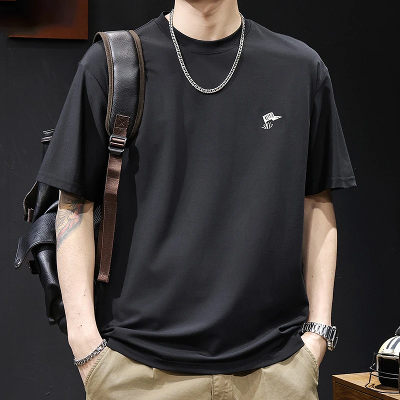 LEIGHZ/雷茨短袖t桖男短袖冰丝透气半袖男款白色衣服男装t恤