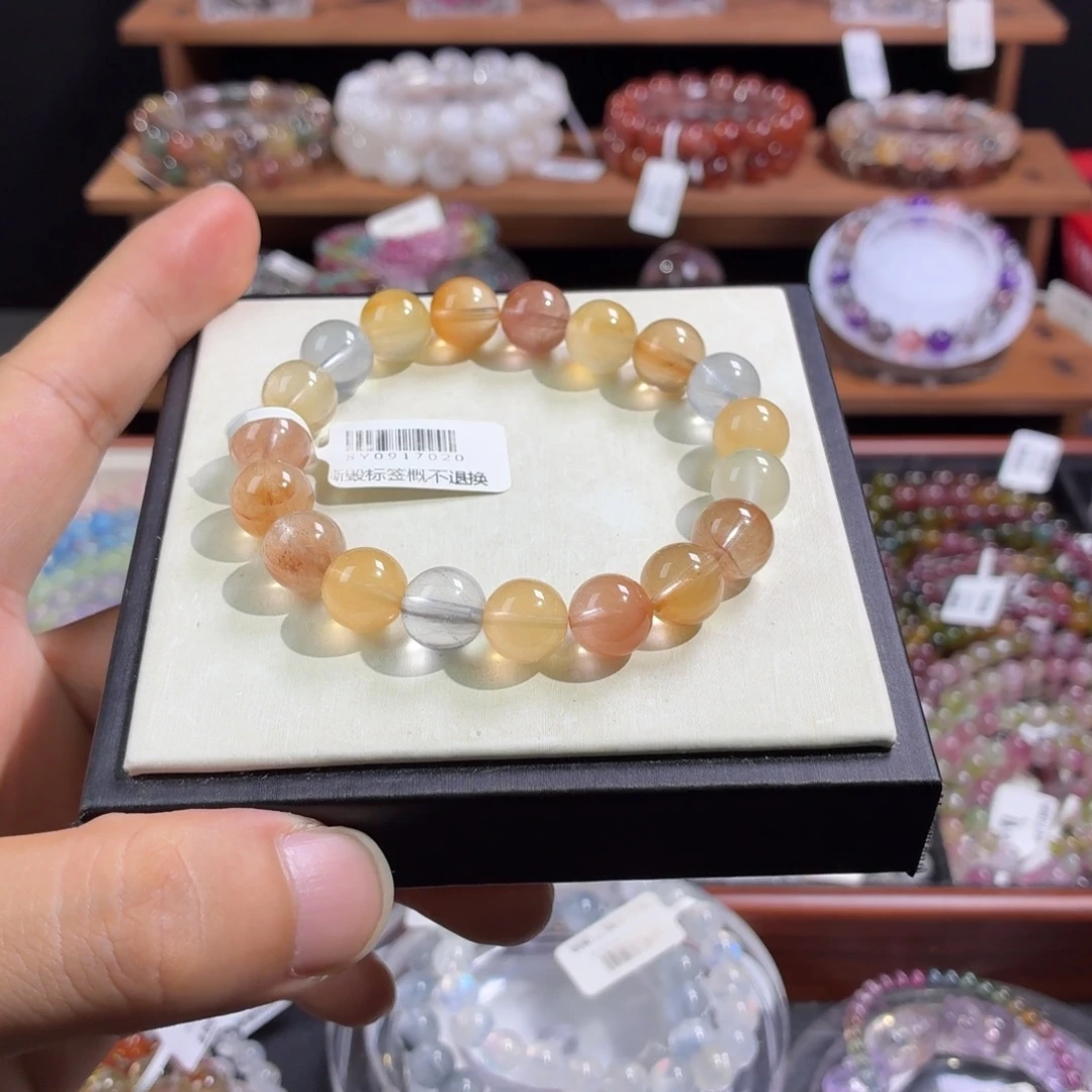 发晶手串未镶嵌10+彩兔毛