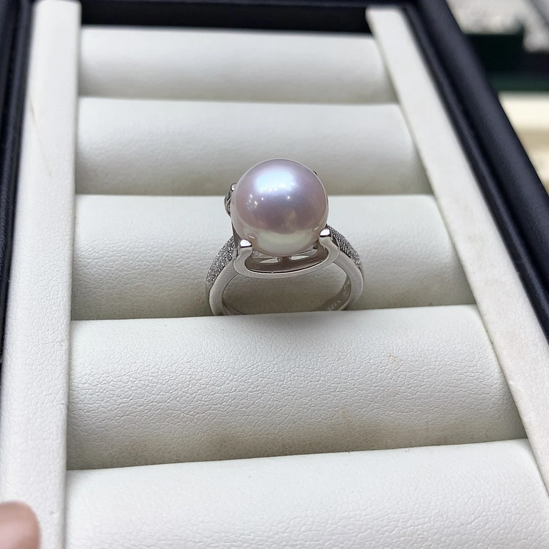 戒指银S925镶嵌淡水珍珠
