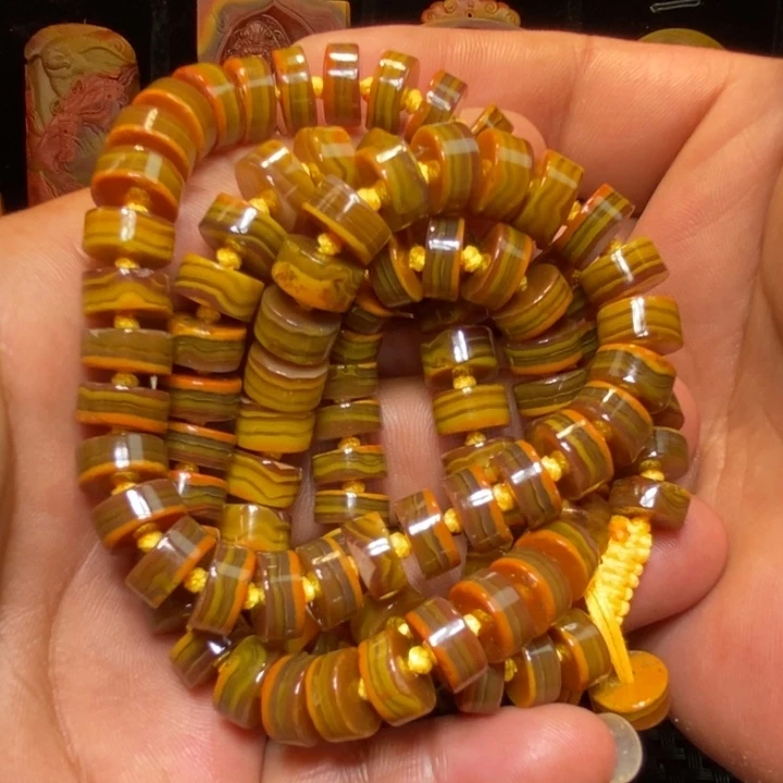 玛瑙/玉髓战国红108未镶嵌玩*音