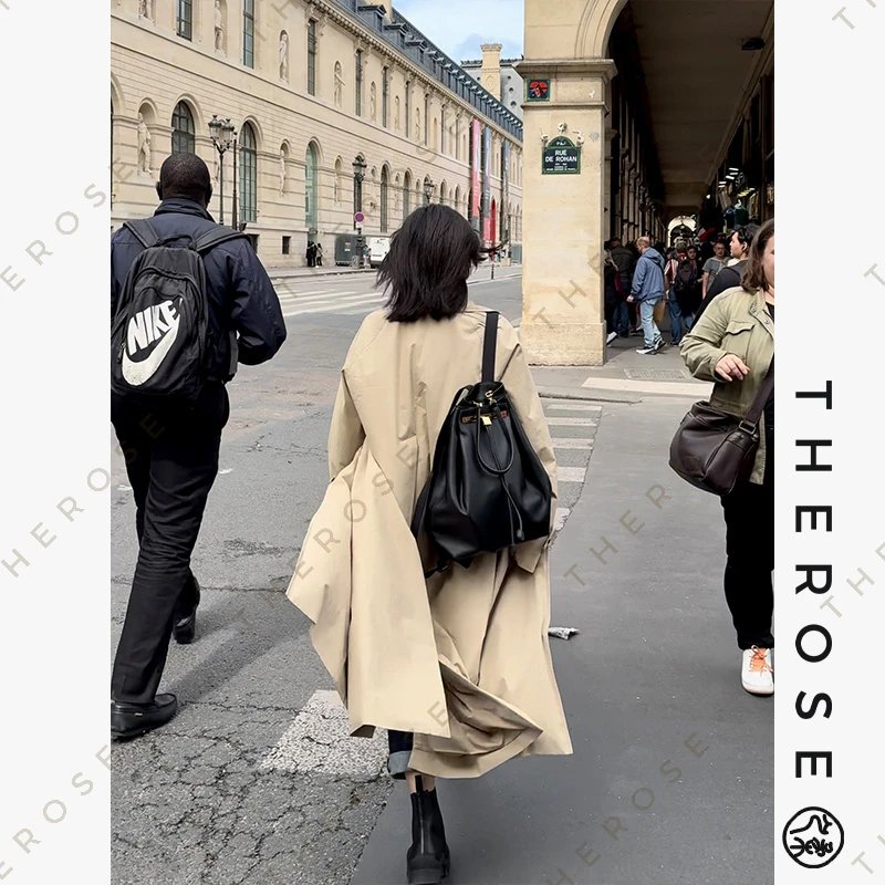 之柔【row风双肩包】意大利进口纳帕轻甩纹牛皮抽绳百搭气质手拎包