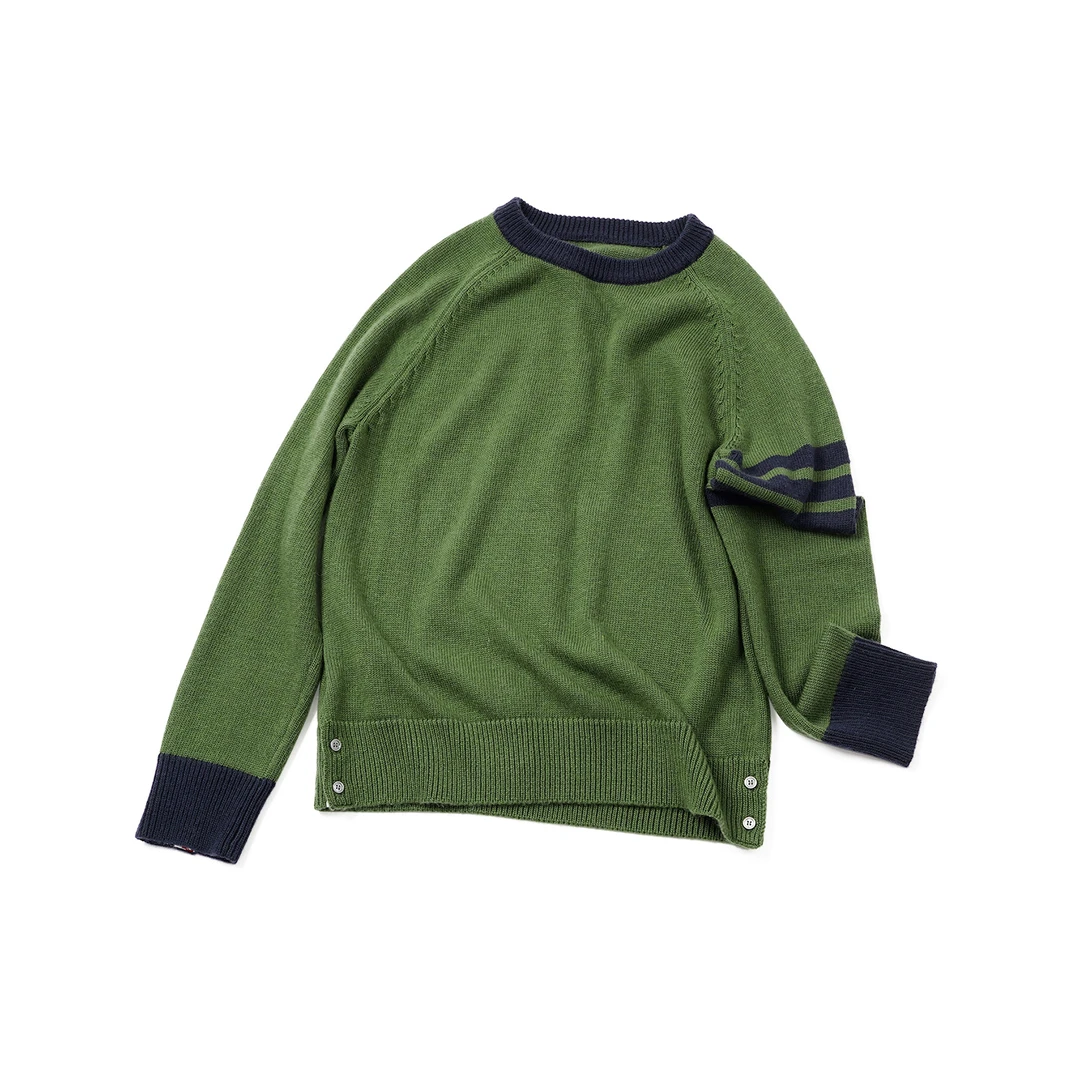 【拼色圆领套头毛衣】NYMY59045冬季商务老钱风新款百搭复古毛衣