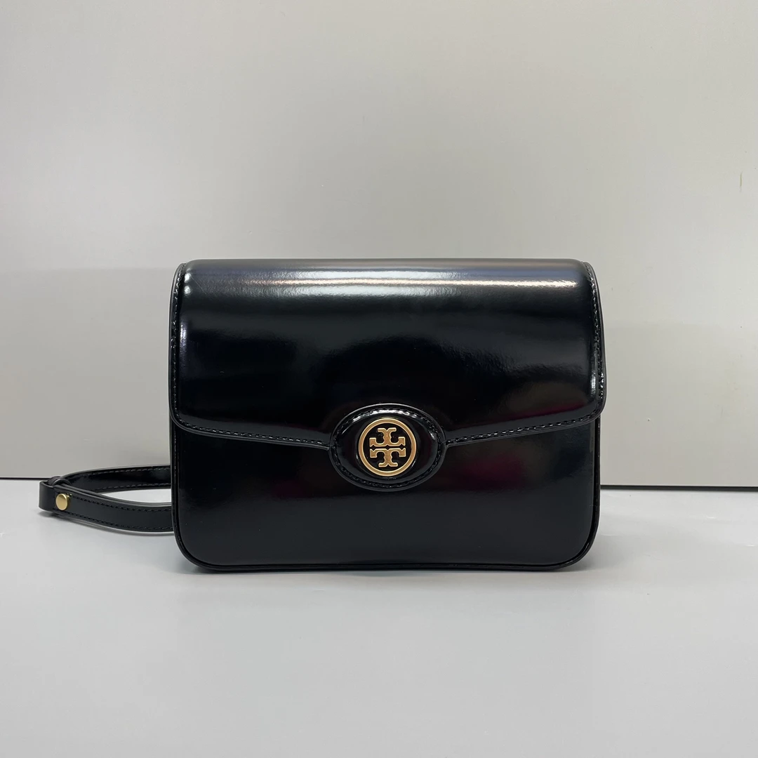 95新 TORY BURCH/汤丽柏琦 小林/黑色豆腐包21x16x6cmSB010201
