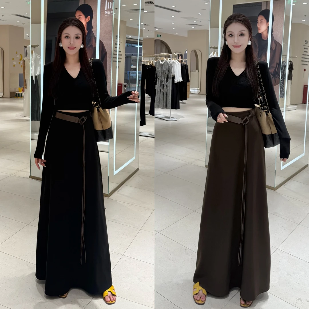 秋季新款气质百搭高腰显瘦A字版半身裙