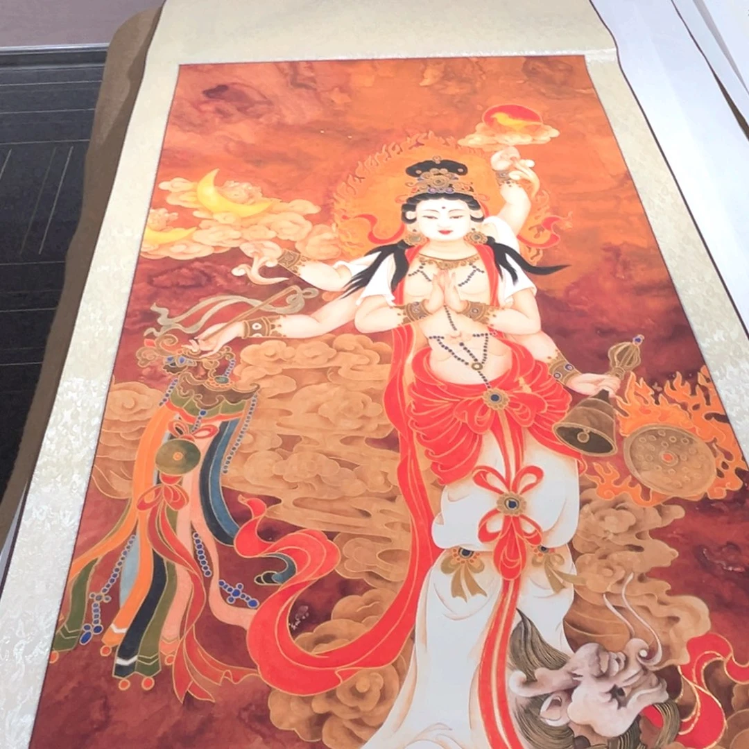 天***财国画福利画轴斗姆元君
