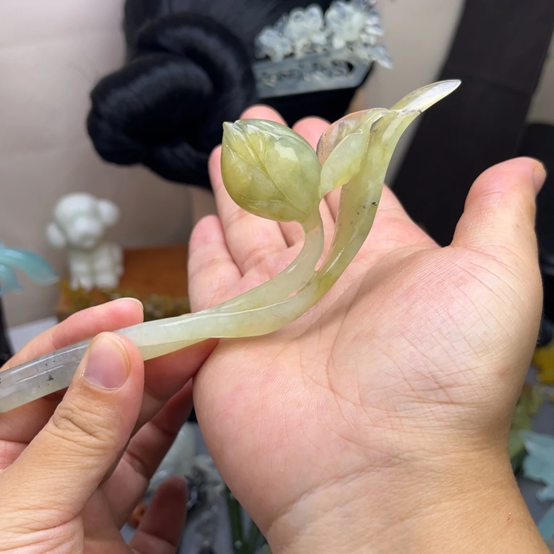 蛇纹石玉合金发饰