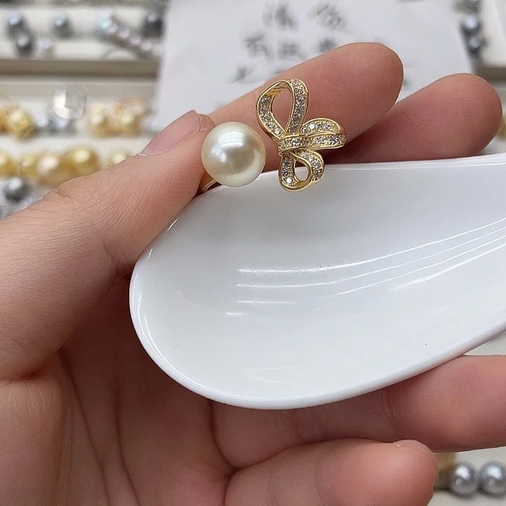 海水珍珠戒指银S925镶嵌