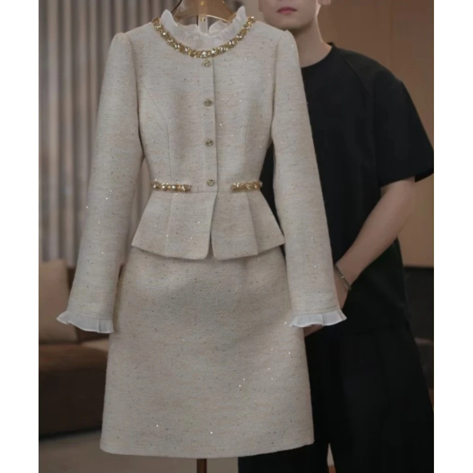 新款名媛小香风时尚气质显瘦法式修身减龄轻奢长袖女装连衣裙