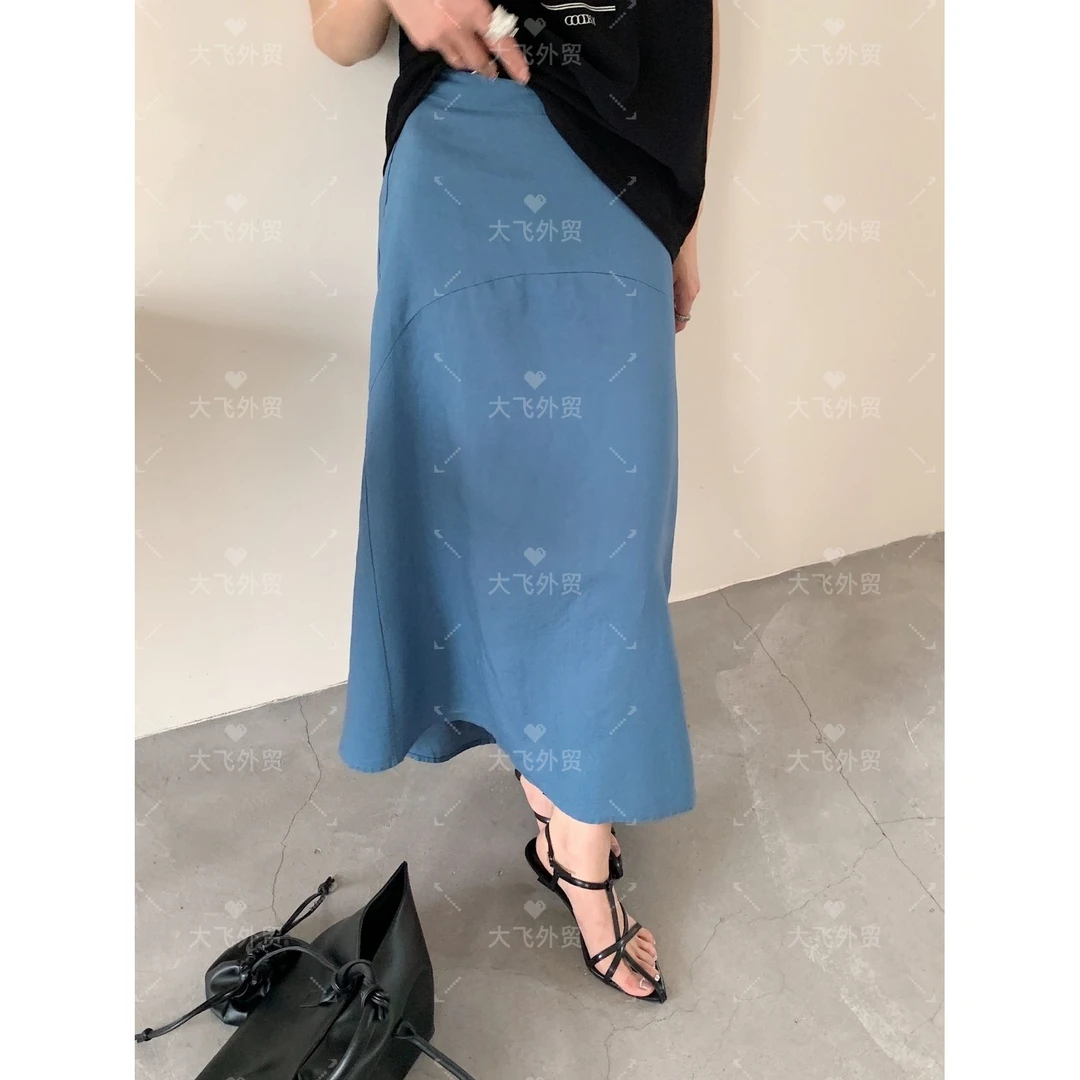 【天丝亚麻&拼接半身裙】夏季多色拼接天丝亚麻半裙DF317