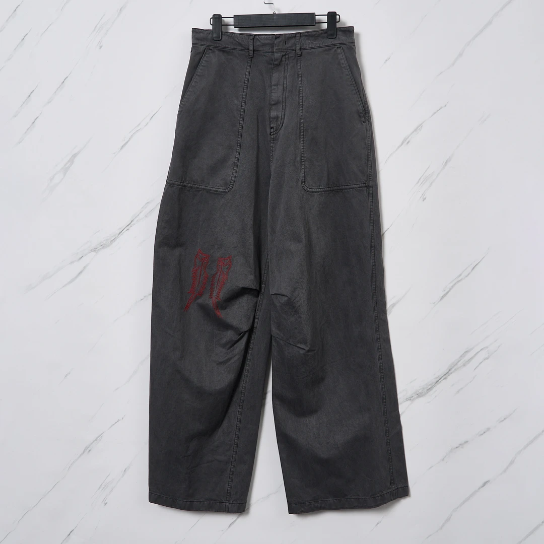 全新未使用/WellDone中性刺绣牛仔阔腿裤WEGP00129