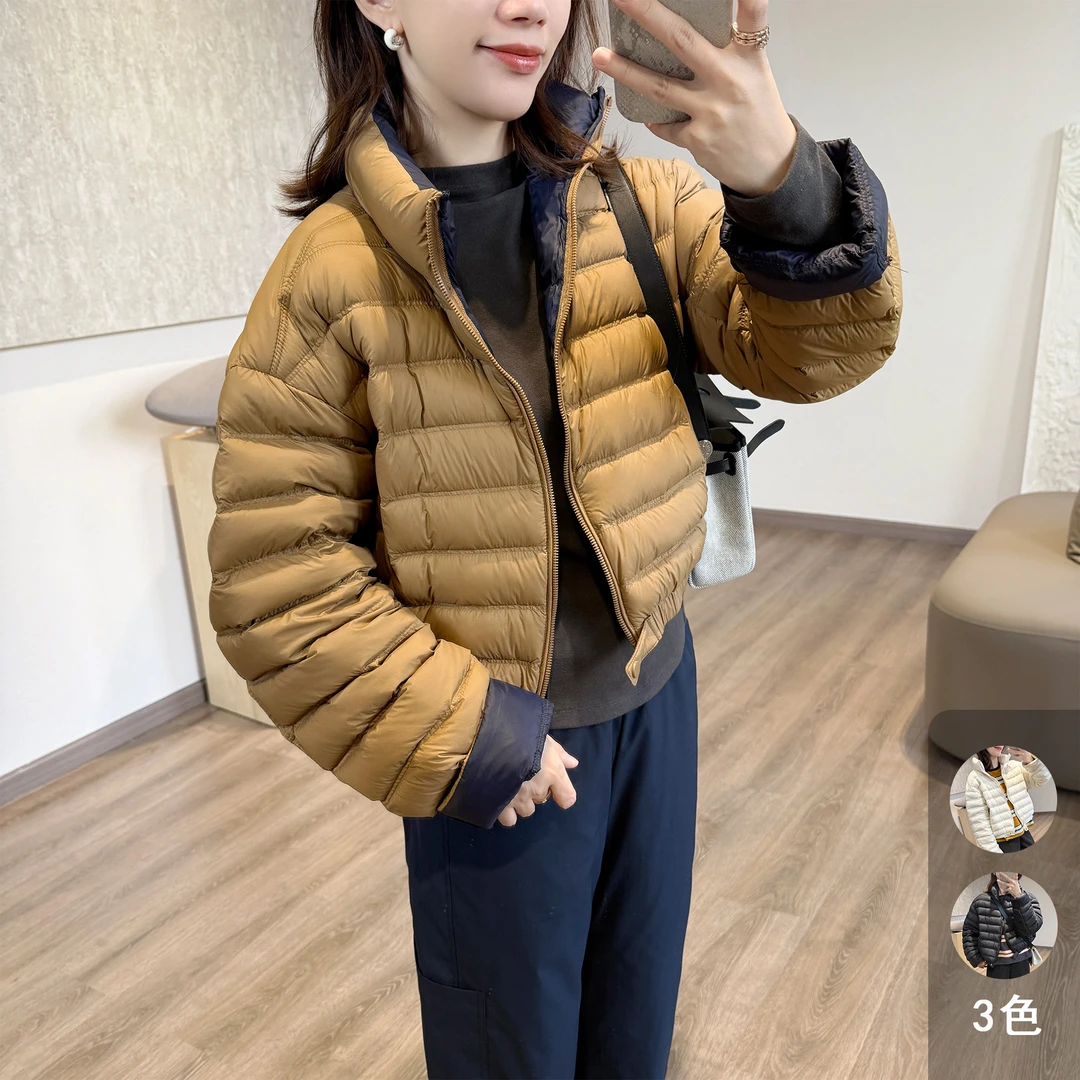 靓小靓【时髦气泡羽绒服】百搭短款立领廓形小个子90白鸭绒羽绒外套