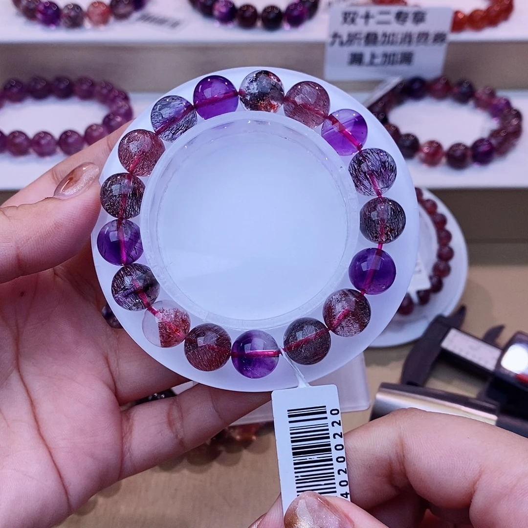 未镶嵌手链水晶黑加侖超七11m