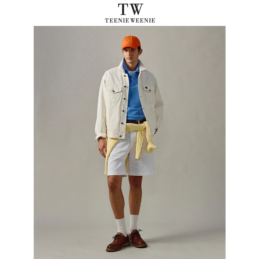 Teenie Weenie小熊男装水洗微阔舒适复古刺绣牛仔夹克外套