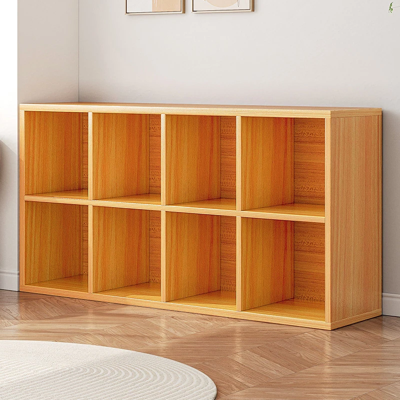 书架现代简约家用落地自由组合多格收纳展示置物矮柜子靠墙书柜