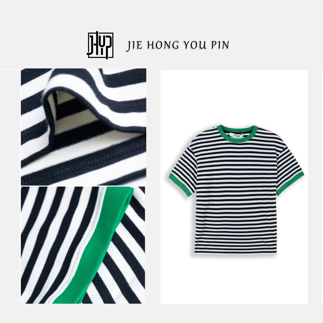 【小欢喜】夏季休闲时尚经典不过时撞色韩版条纹T恤2657