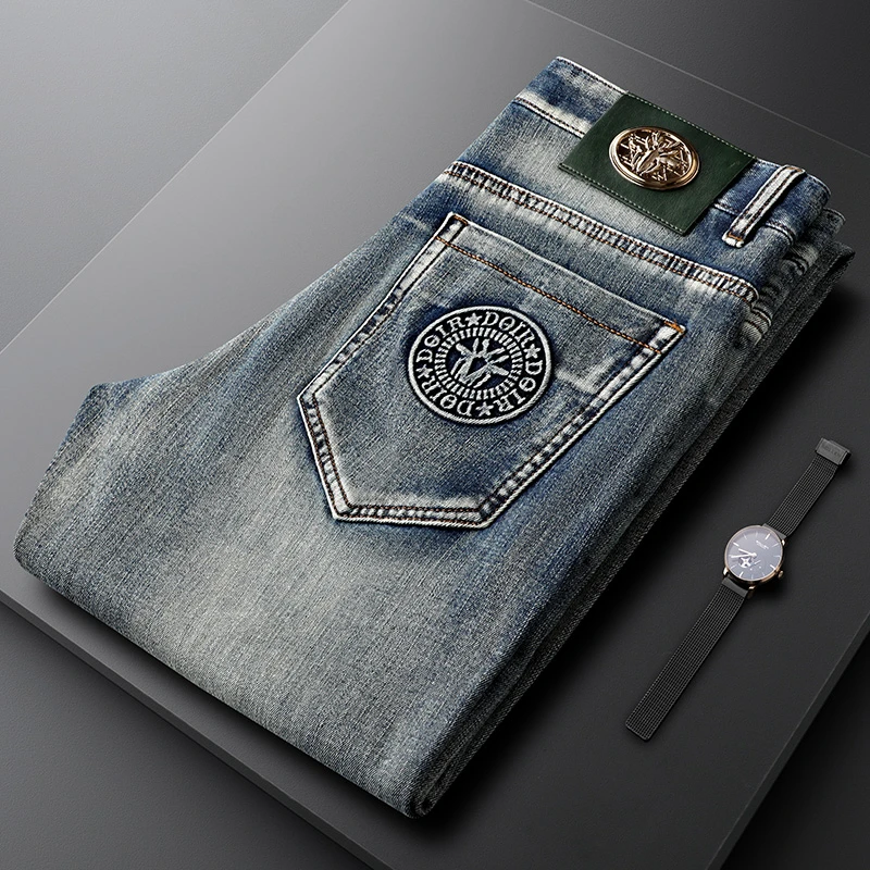 简纳曼克牛仔裤男士早秋款2025新款轻奢时尚百搭高品质休闲长裤