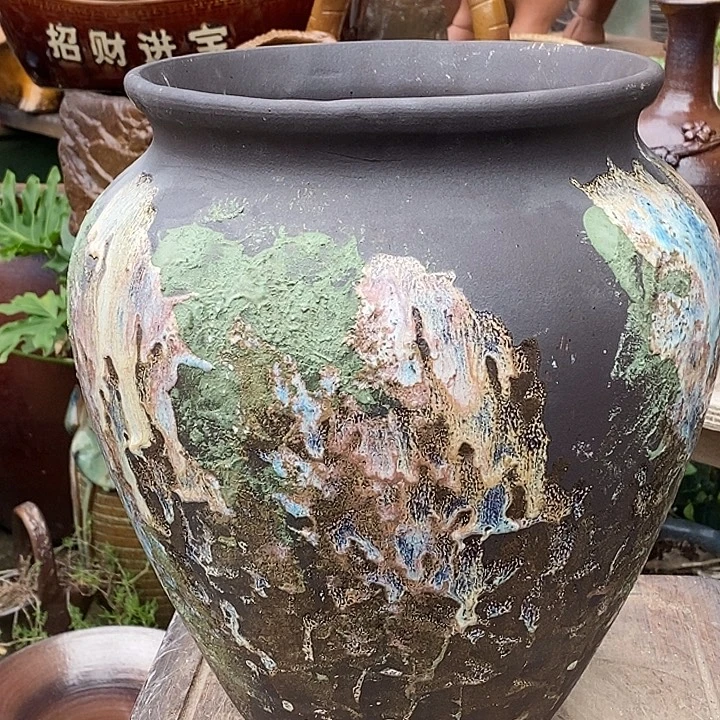 紫砂花盆口21.5高度30瑕疵