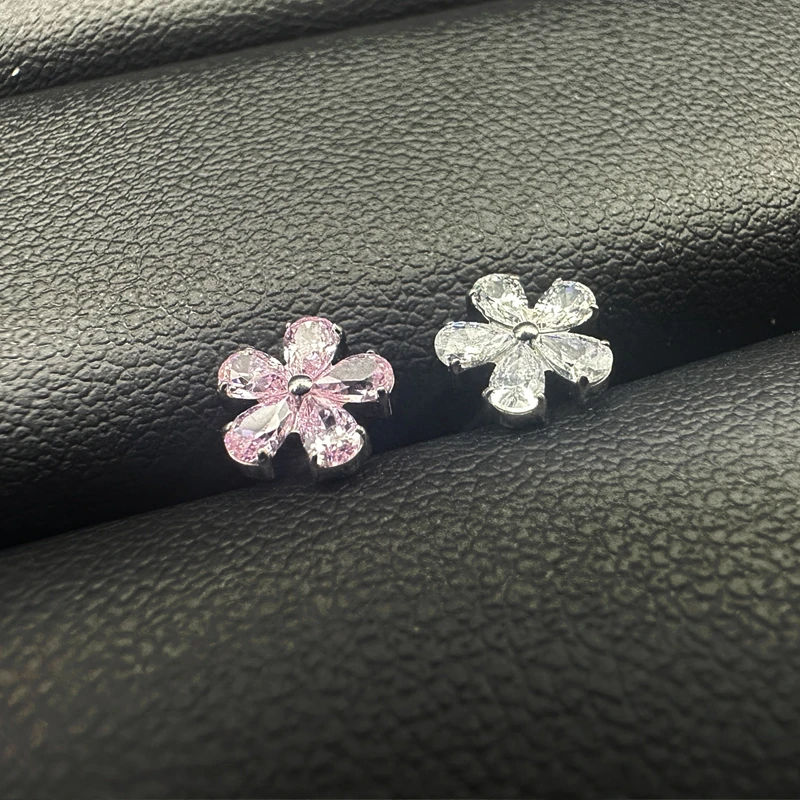 钛合金锆石耳饰 淘钛F136医用植入级内螺纹气质风轻奢耳钉耳骨钉