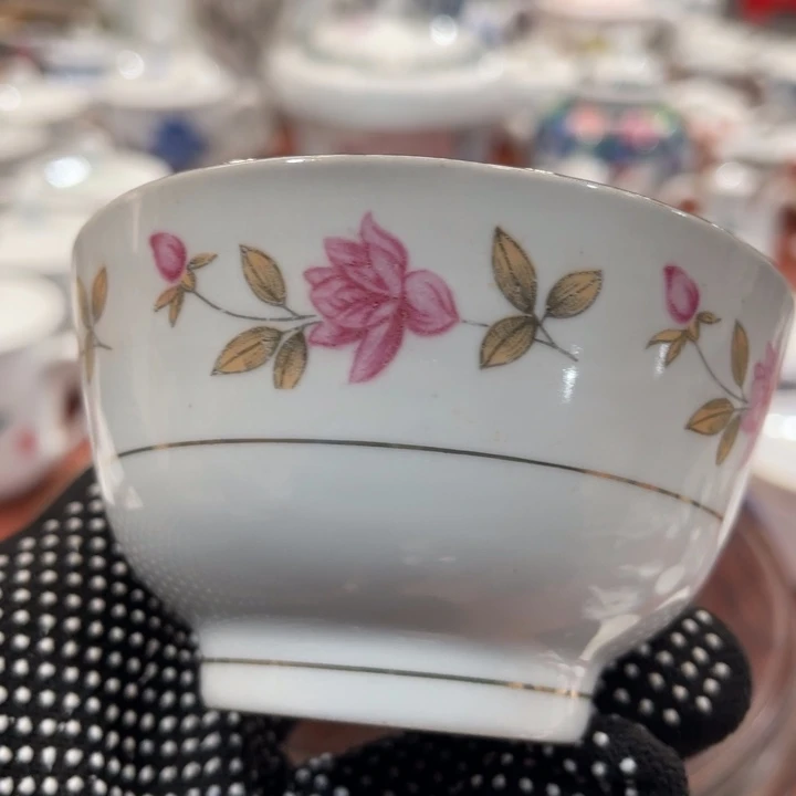 陶瓷醴陵高温老厂瓷9.5厘米茶碗微瑕