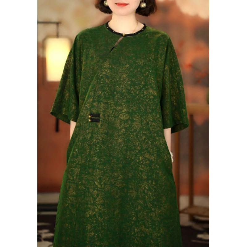 繁星·高奢桑蚕丝香云纱的连衣裙27239278