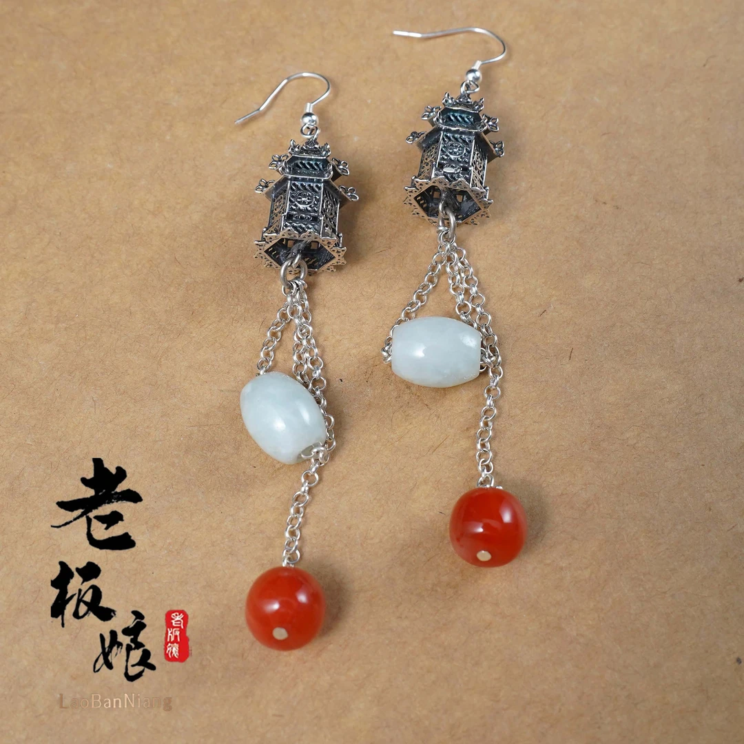 甄选国风宫灯设计款耳坠GD163