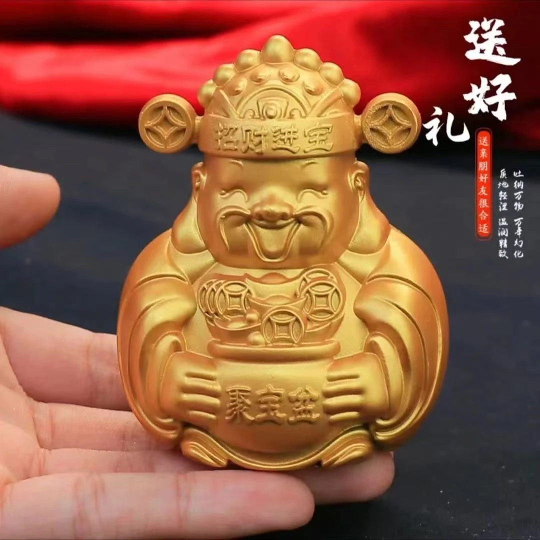 聚宝盆财神笑佛风水摆件陶瓷神像创意工艺品摆件办公室工艺品