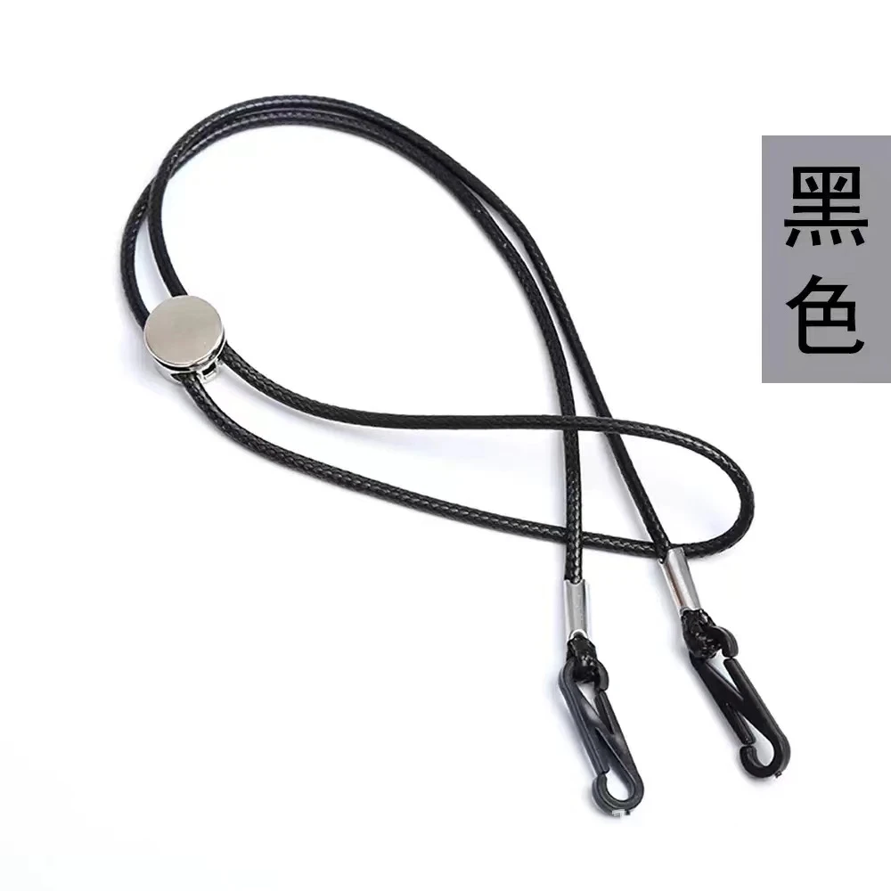 可搭配可调节黑色口罩挂绳帽带帽绳合金扣优质蜡线防风绳