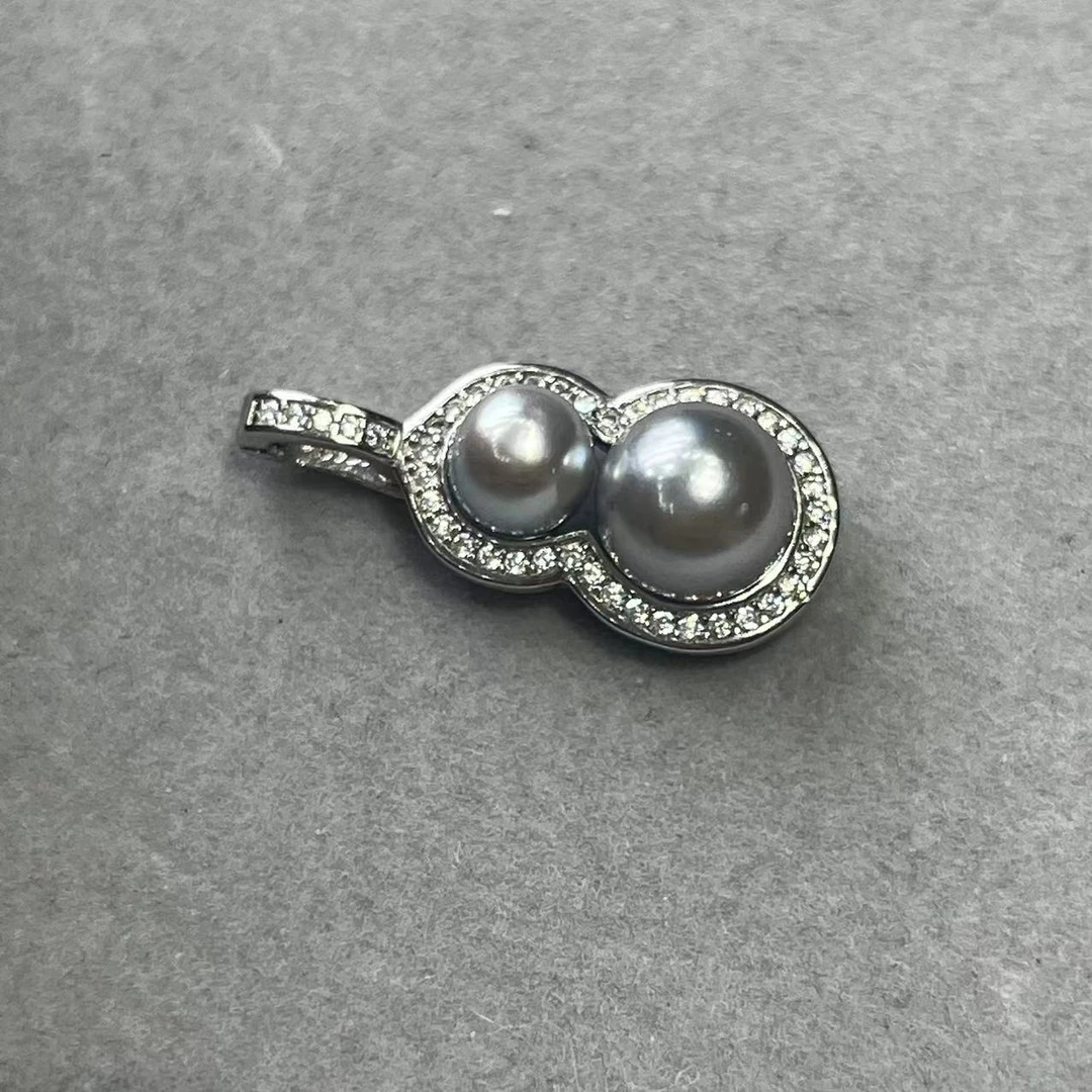 【妈咪臻选】t55 海水珍珠 葫芦款真多麻吊坠 s925银 5-8mm