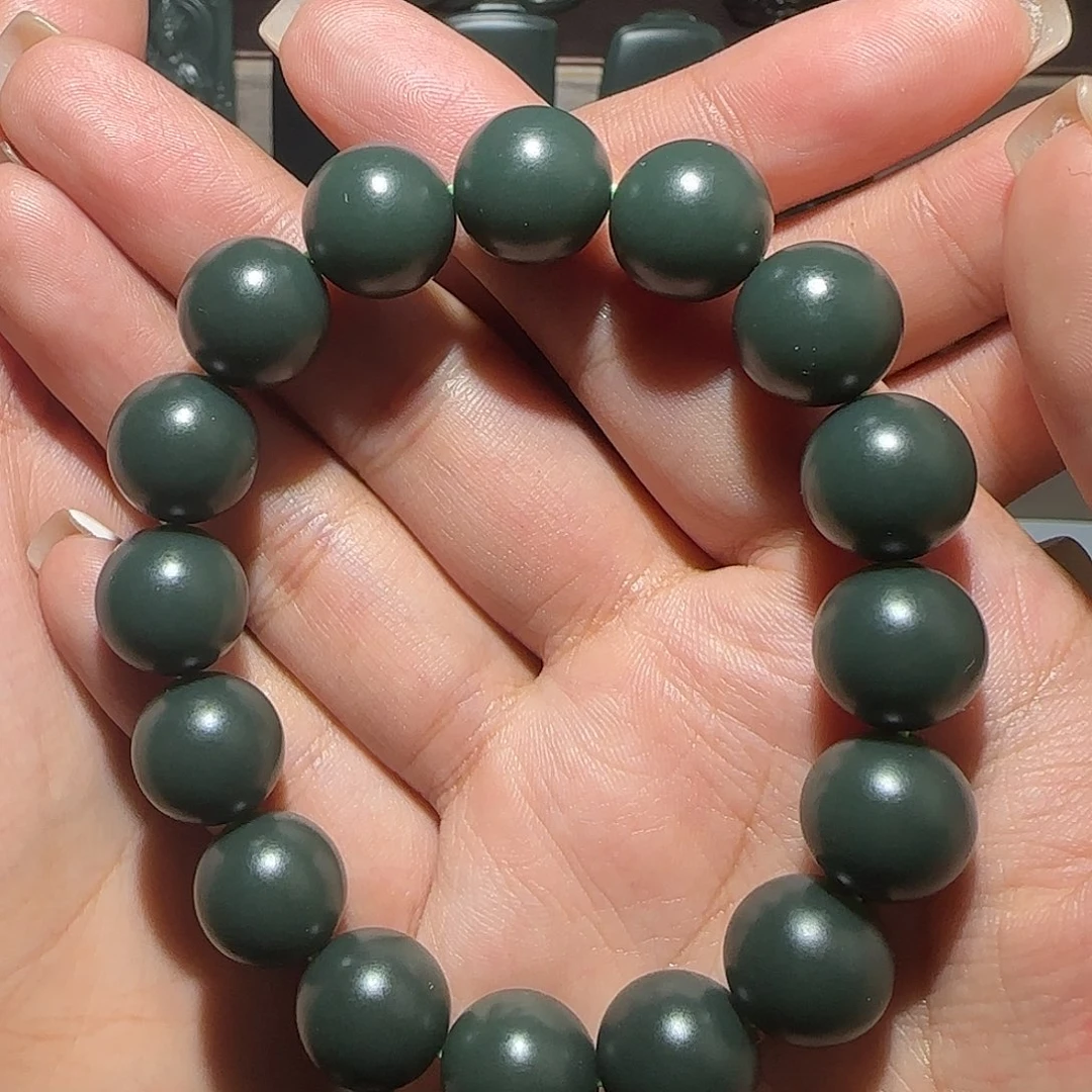 转***爱和田玉（青玉）未镶嵌手链