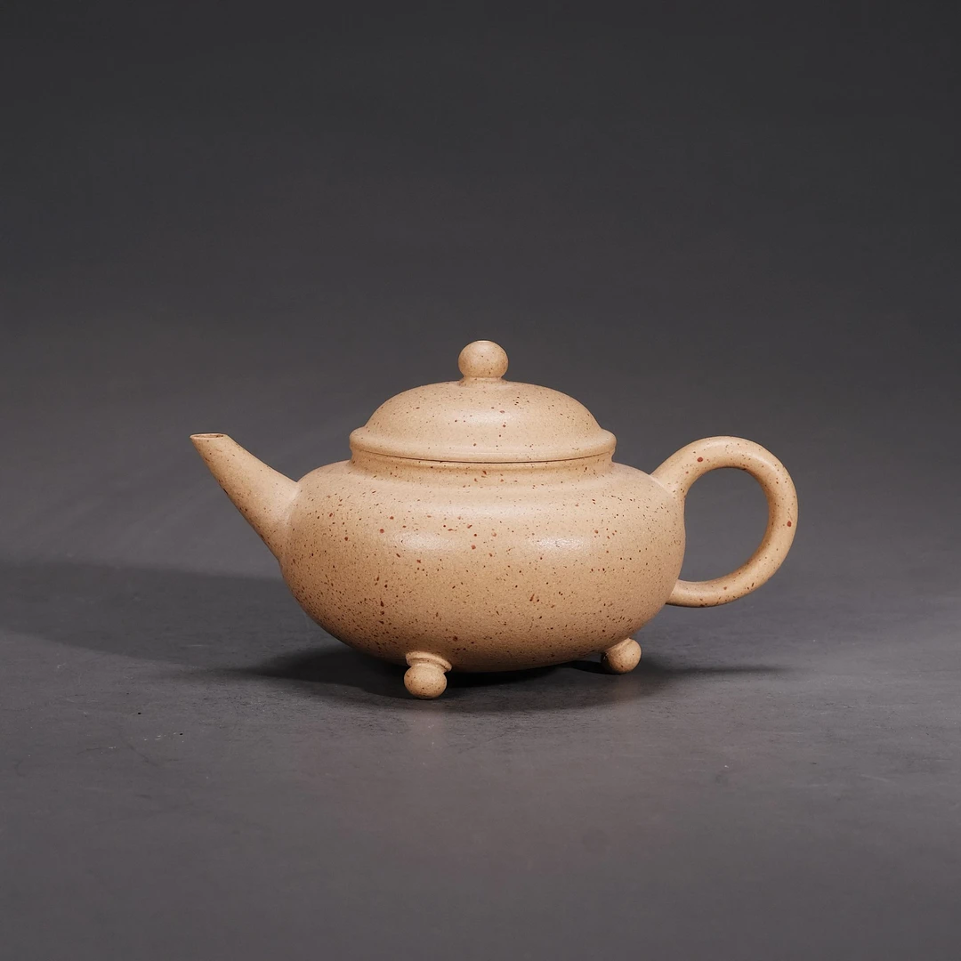 【宜子孙】三足水平.本山绿泥薄胎.容量110cc羊脂玉茶具