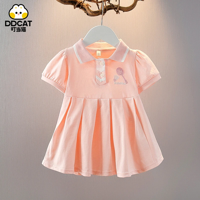 叮当猫女童连衣裙夏装儿童短袖裙子洋气学院夏季小童女宝宝公主裙