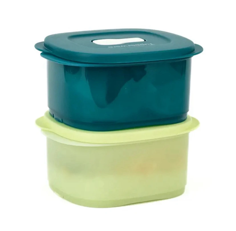 特百惠 800ml微波层叠小方盒饭盒微波盒不串味叠放省空间保鲜外带